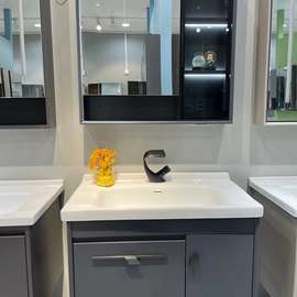L7智能浴室柜组合轻奢洗手洗脸岩板现代简约洗漱台盆柜卫生间套挂