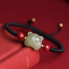 Fashionable red rope bracelet jade suitable for men and women for beloved, simple and elegant design