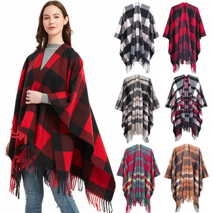 Women's Classic Style Lattice Polyester Tassel Scarf display picture 1