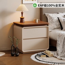 床头柜免安装家用卧室2025新款轻奢高级感小型中古奶油风收纳柜子