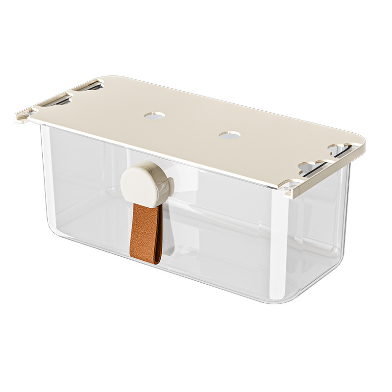 escritorio papelería caja de almacenamiento transparente sin perforación lápiz labial estante de almacenamiento de plástico cajón invisible caja de almacenamiento debajo de la mesa image 6