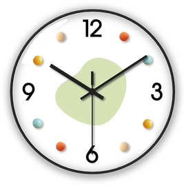 一件代发亚马逊抖音微信小店分销挂钟简约纯色创意奶油风静音表