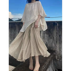 禅意茶服仙女飘逸汉服女夏季宽松文艺茶服汉元素超仙半身裙中国风