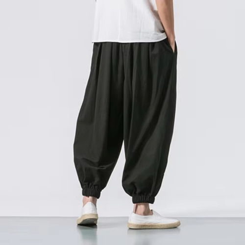 Stylish Chinese Casual Pants for Men - 2024 Summer New Arrival Loose Wide-Legged Mini Footloose Tight-Fitting Lantern Pants