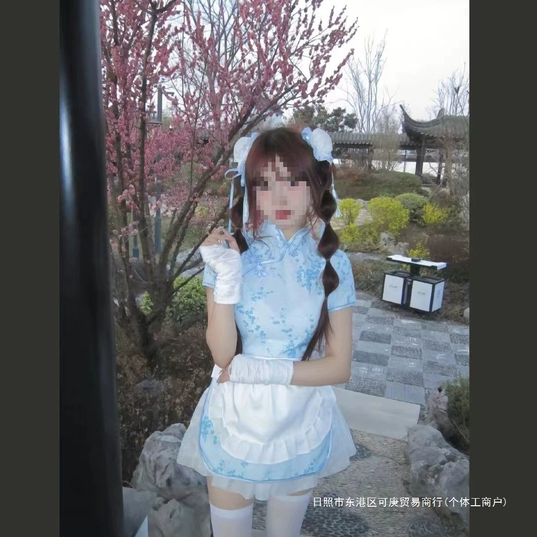 Двухкомплектный костюм 2024 лето новая лолита фартук горничной COS костюм новый китайский стиль чонсам платье женская мода