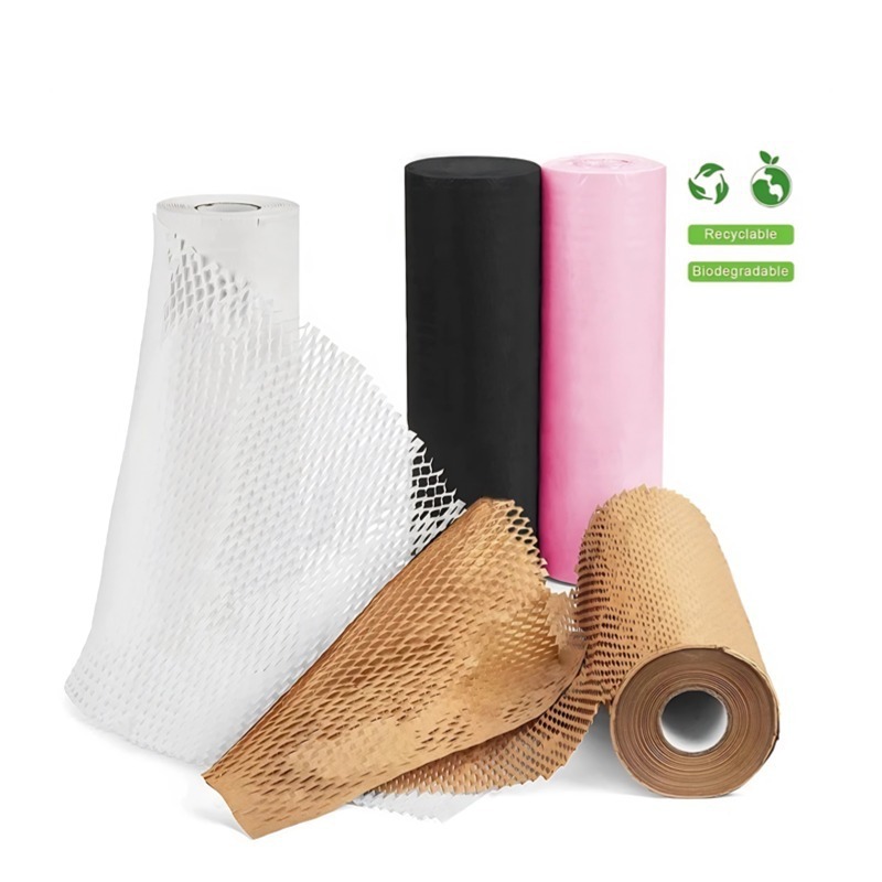 源头厂家蜂窝纸防震缓冲包装纸易碎品填充鲜花内衬网格批发跨境