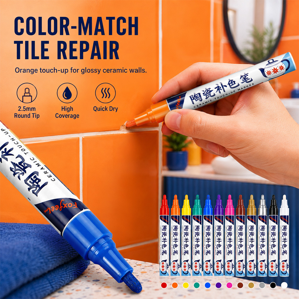 New ceramic painting pen DIY creative glass and porcelain graffiti pen, waterproof and non-fading, hand-painted marking and color touch-up pen