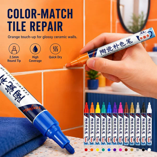 New ceramic painting pen DIY creative glass and porcelain graffiti pen, waterproof and non-fading, hand-painted marking and color touch-up pen