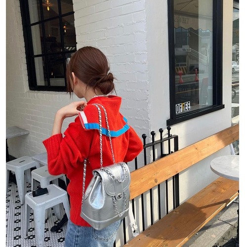 Korean niche new mini small fragrance chain backpack female ins blogger student oil wax leather shoulder bag