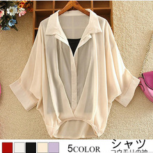 宽松大码雪纺衫女2025夏装气质时尚蝙蝠短袖藏肉显瘦衬衫上衣小衫