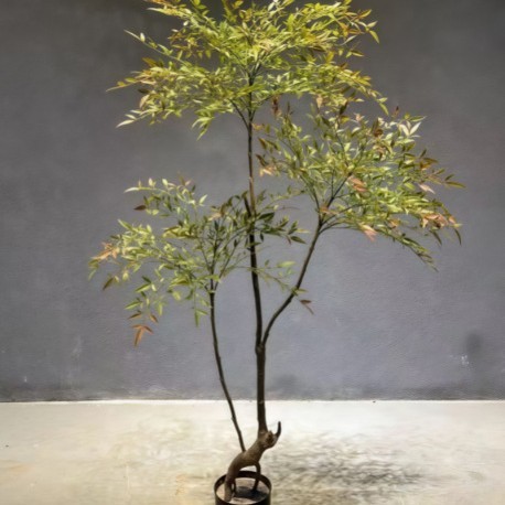 新中国式茶室景観装飾シミュレーション緑植南天竹鉢植え室内ショーウインドー着地造景装飾緑植|undefined