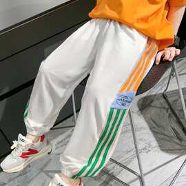 刮尽童装男童防蚊裤子冰丝儿童夏季薄款长裤中大童夏装2023新款潮