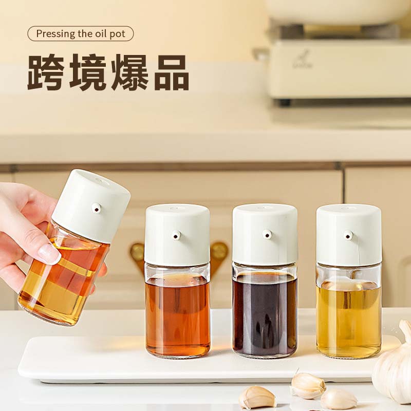 Olla de aceite, botella de aceite de vidrio, cocina, catering para el hogar, botella de condimento de grado alimenticio, botella de vinagre de salsa de soja sellada, sin aceite colgante