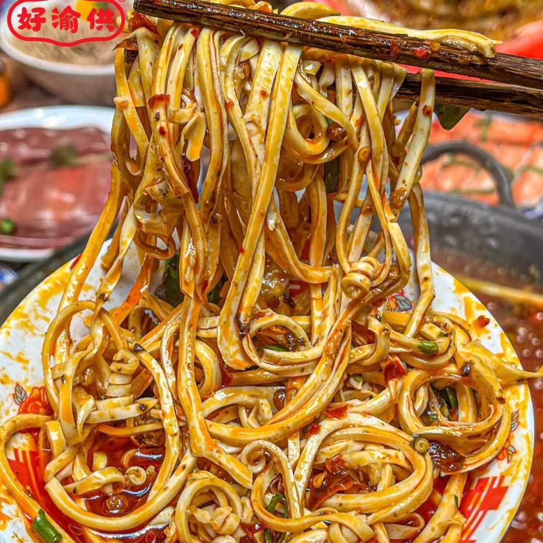 好渝供千丝猪黄喉去油500g商用重庆火锅食材免处理水发猪心血管丝
