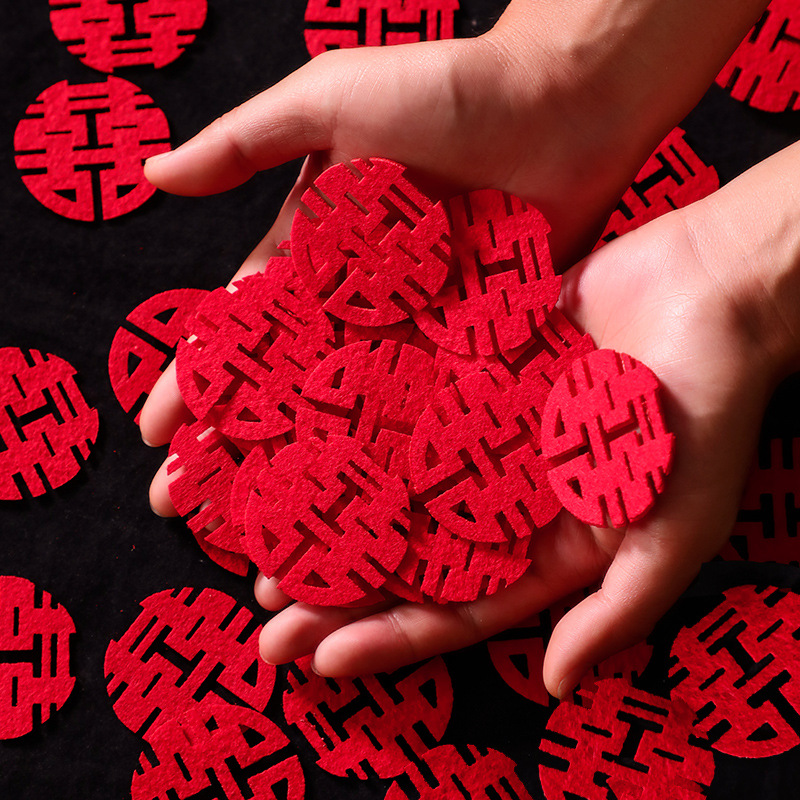 Juego de 30 piezas de tiro a mano Xi cama de extensión nueva casa dormitorio decoración mini nudo suministros de boda pequeño Xi plato de fruta de carácter XI al por mayor