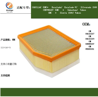 适配GMC空气滤芯滤清器84121217 /84121219/ 84989107/85603161