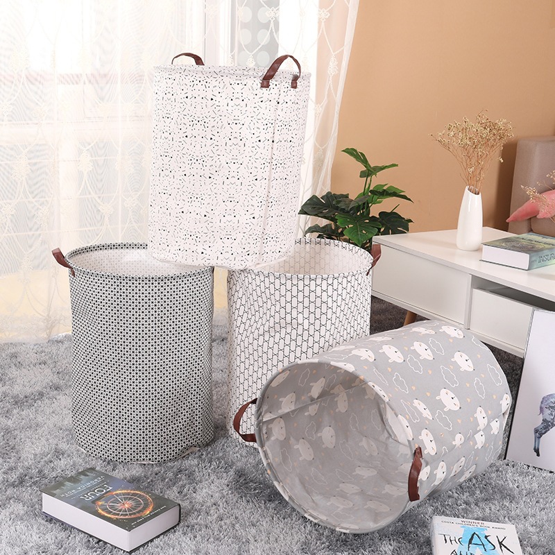 Cesta de ropa de algodón y lino para el hogar cesta de almacenamiento de tela plegable Cubo de almacenamiento ropa sucia cesta de almacenamiento de juguete cesta de la ropa
