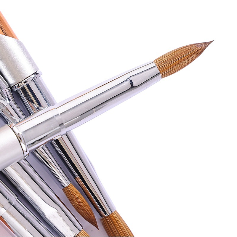 Suministro transfronterizo de cepillo de uñas Kolinsky clavo de cristal pluma de pelo de visón 99.9% cepillo de uñas talla de pluma al por mayor