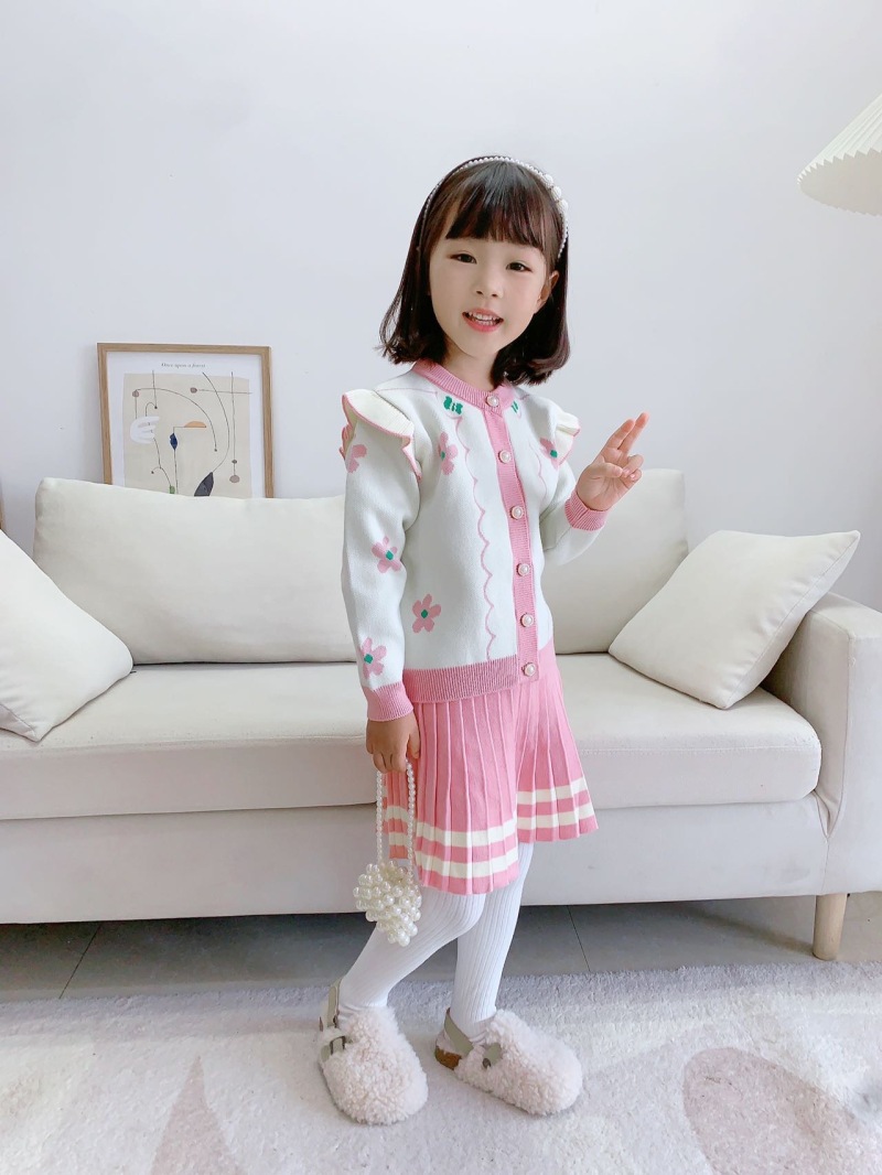 Mädchen Pullover Und Plissee Prinzessinnenkleid Zweiteiler Set_voghion.com