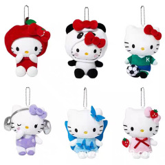 日本系ハローキティ創意冬かわいい猫のカバンに飾られたぬいぐるみのお祭りプレゼントが萌えます。