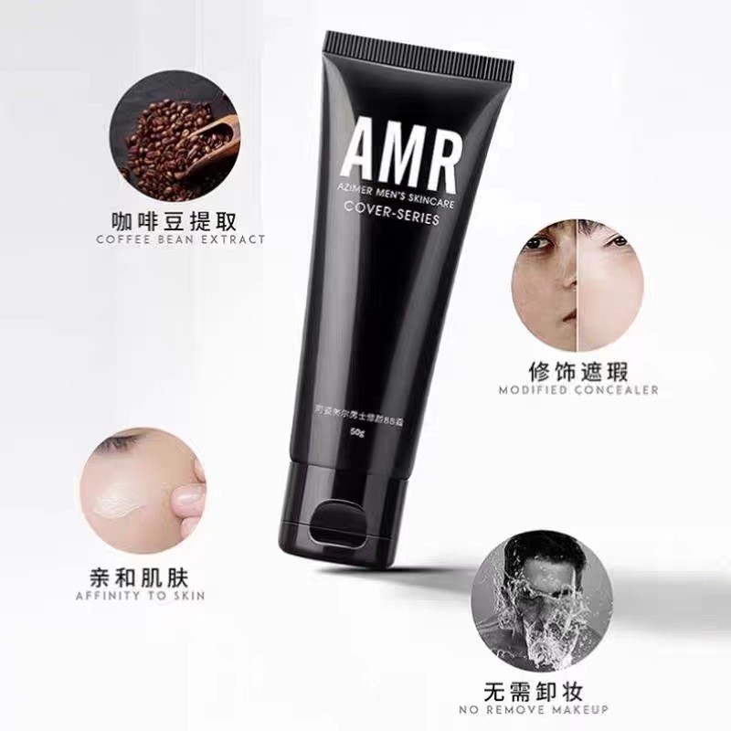 AMR Azimel BB Cream para hombres, color natural, hidratante, aclarante, protector natural.