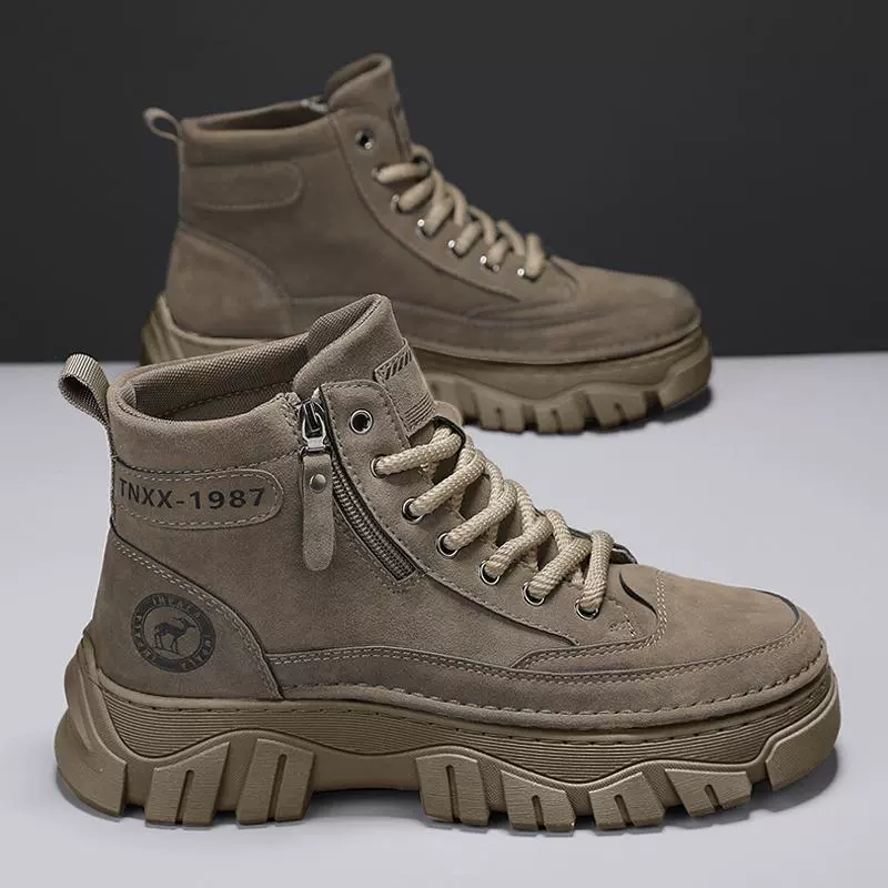 Мужские ботинки Martens до щиколотки, рабоче‑спортивный стиль, размеры 39–44, песочный/чёрный/хаки