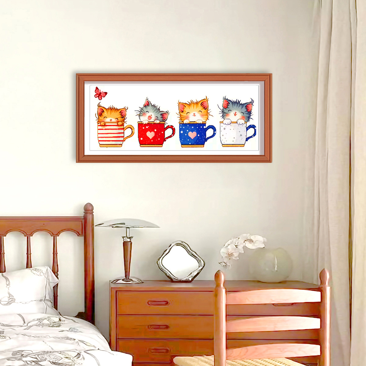 Cross-border diy material paquete de menú gato nuevo lindo animal dormitorio sala de estar diy bordado