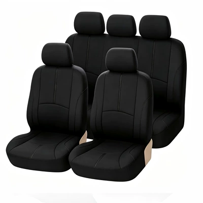 Foreign Trade Car Seat Cover Factory, Universal seat cover - black-9-piece-set-five-seats