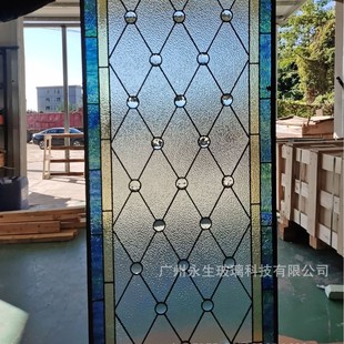 Factory Custom Colorfuled Colorfuled Glaze Art Mosaic Glass Painted European Style Flower Window Cafe Restaurant Art Glass