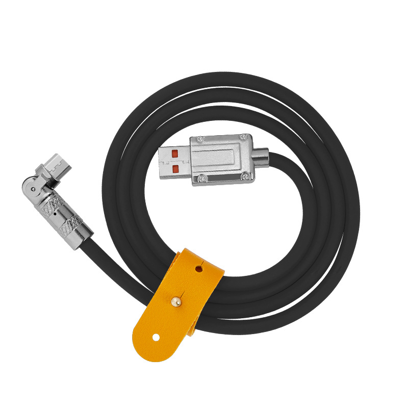 180 ° giratorio de aleación de zinc cable de datos súper rápido de carga de líquido adecuado para Android Apple Huawei cable de carga rápida