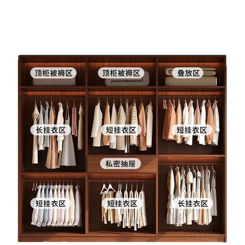armario de madera sólida estilo antiguo dormitorio casero sin mano almacenamiento armario antimoda con cajón puerta dividida image 6