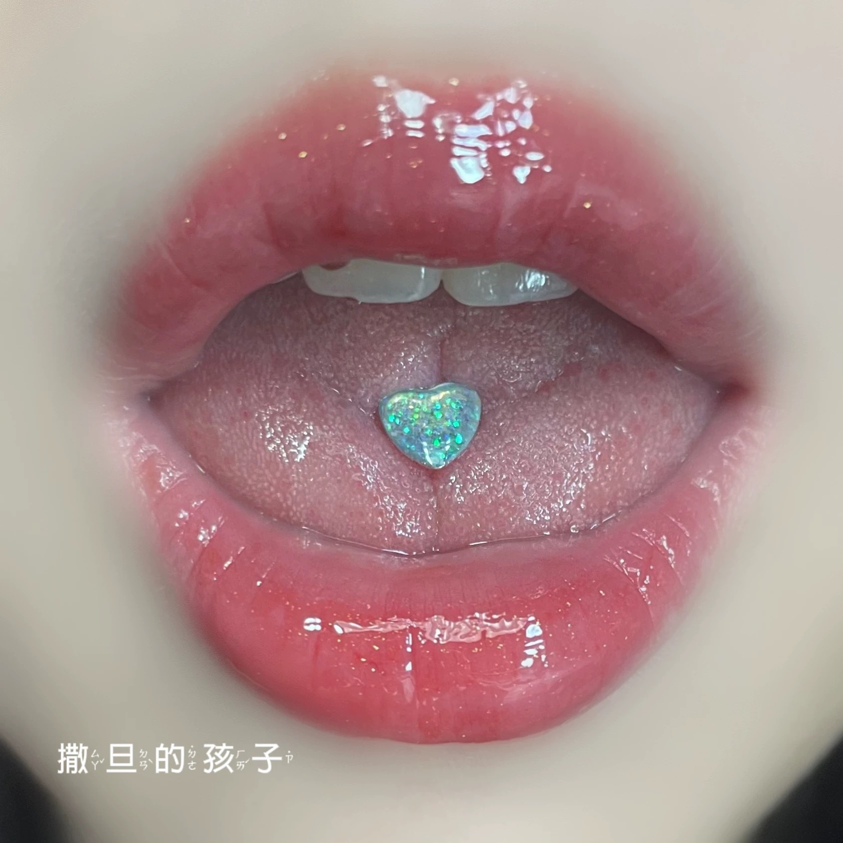 Labret stud lip piercing jewelry styling detail