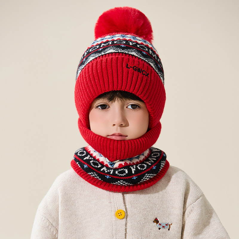 Sombreros de lana para niños, niñas y niñas, cuello de otoño y invierno, sombreros de punto cálidos azules, sombreros de cuello para bebés a prueba de viento image 2