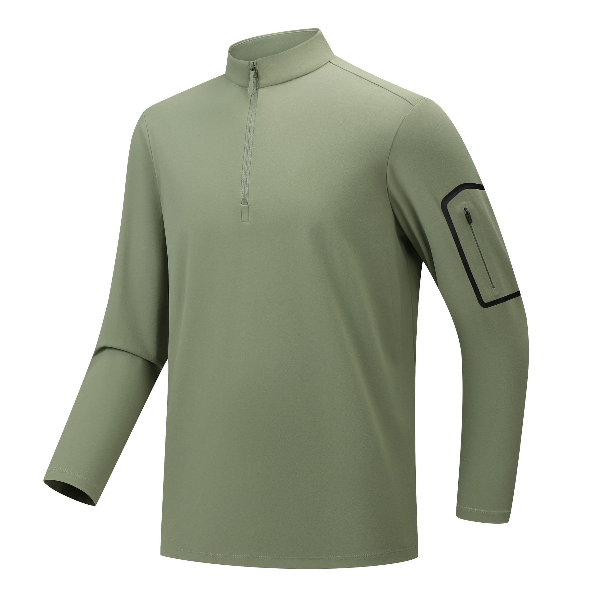 Autumn long-sleeve, climbing travel sports base T-shirt with zipper, with a zipper