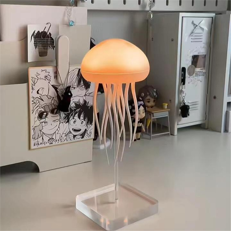 Luz de medusa flotante de control de voz 7 colores de diapositivas de gradiente flotante de luz de medusa inducción de atmósfera de luz nocturna creativa transfronteriza