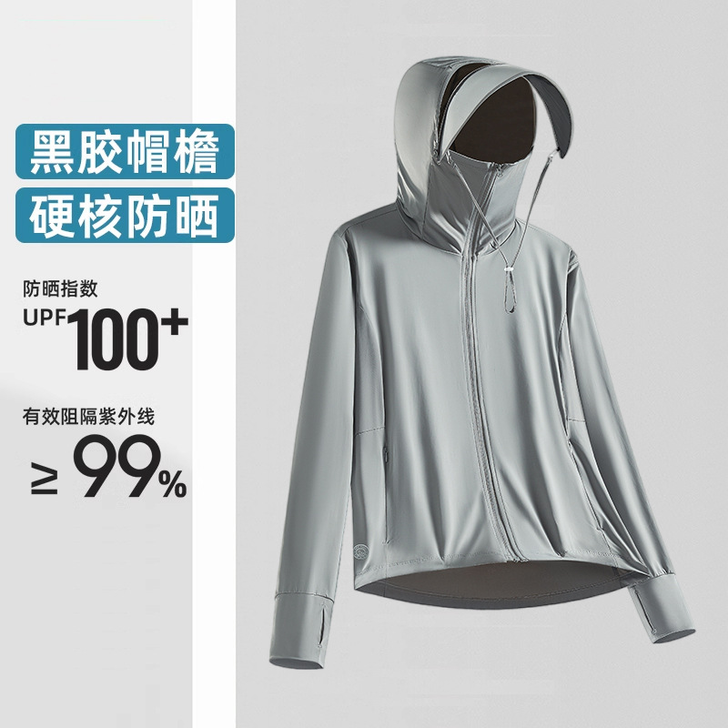 Upf100+ Ice Silk Sun Protection Clothing for Women Summer Ice Feeling Outdoor Anti-Uv Sun Protection Clothing Men's Fishing Clothing Jacket