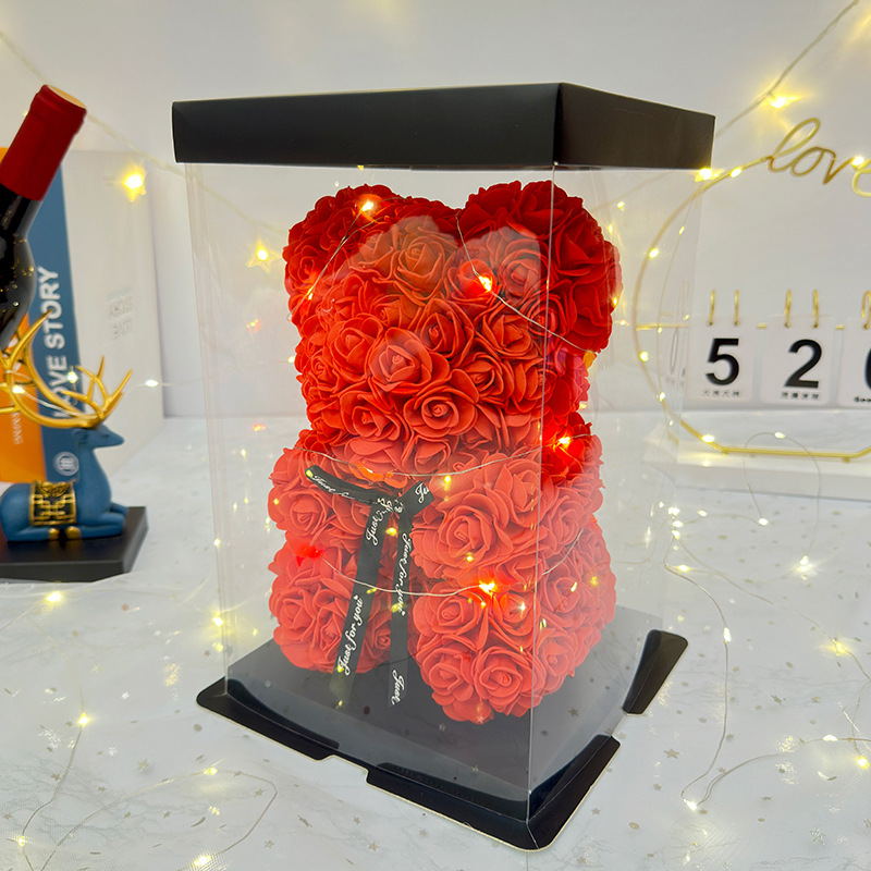 Flor inmortal rosa oso 520 Día de San Valentín regalos del día de la madre regalos de cumpleaños de novia simulación de flores de espuma creativas