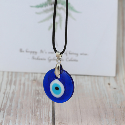 Foreign trade cross-border devil's eye blue glass pendant Turkish blue eye jewelry clavicle chain simple necklace
