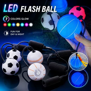Светящийся мяч на шнурке для фитнеса разноцветный LED