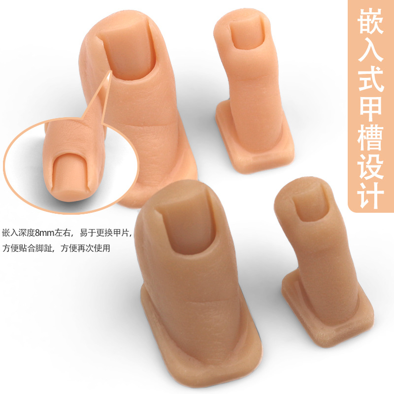 Nuevo arte de uñas transfronterizo, práctica de dedos de los pies, simulación de silicona pura, pintura de uñas, práctica tallada, dedos de los pies