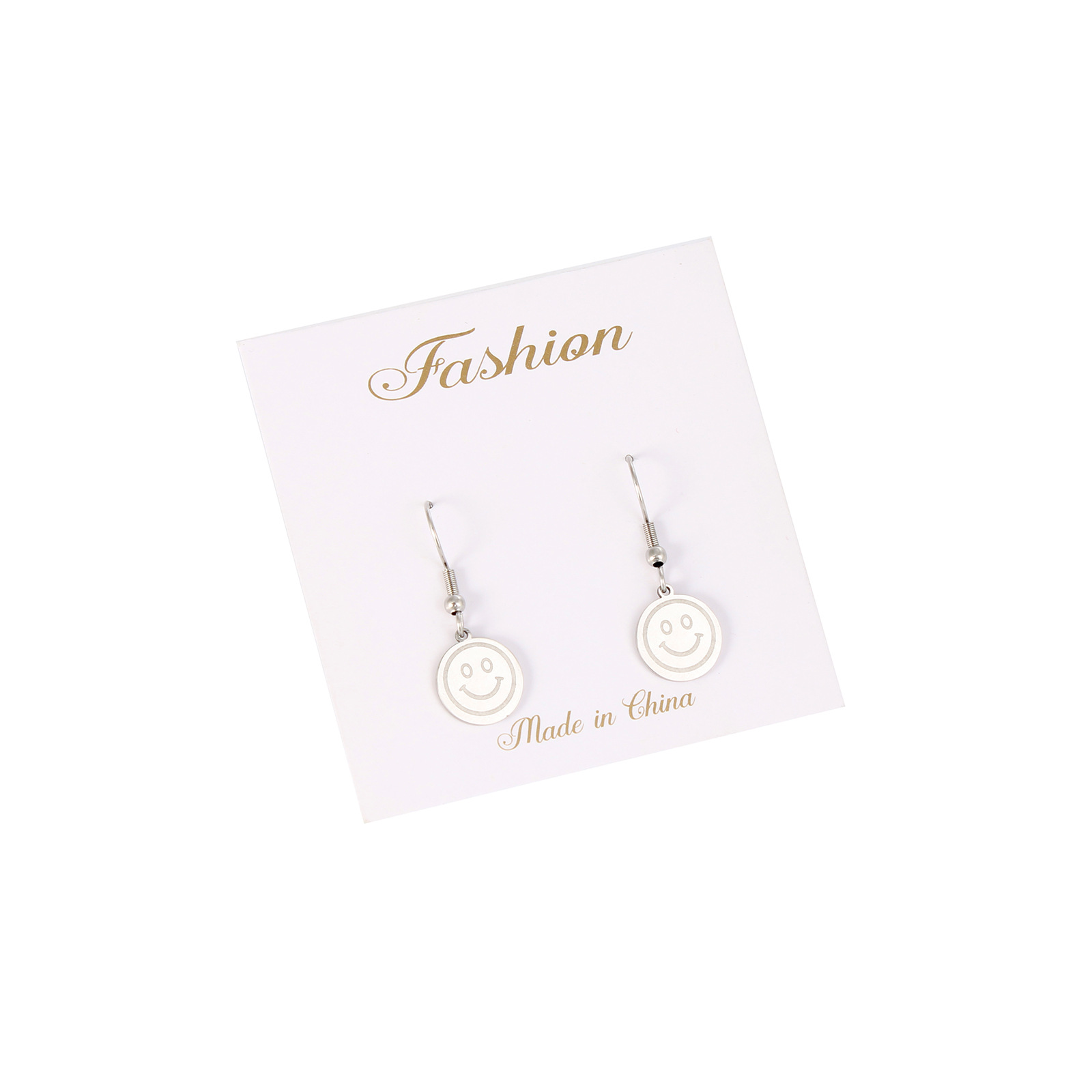 Fashion Portrait Stainless Steel Polishing Drop Earrings 1 Pair