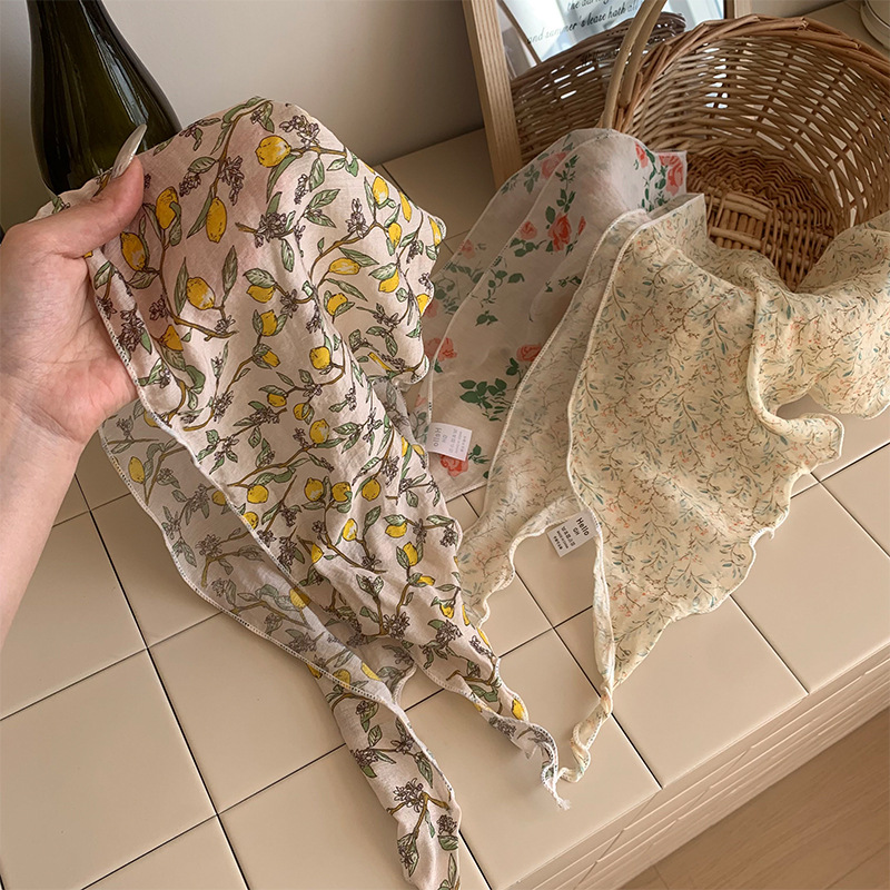 Pañuelo de seda de alta calidad, nuevo estilo, pañuelo de seda literario, pañuelo floral fino, correa para el cabello, serpentina, bufanda triangular de todo fósforo, cintura