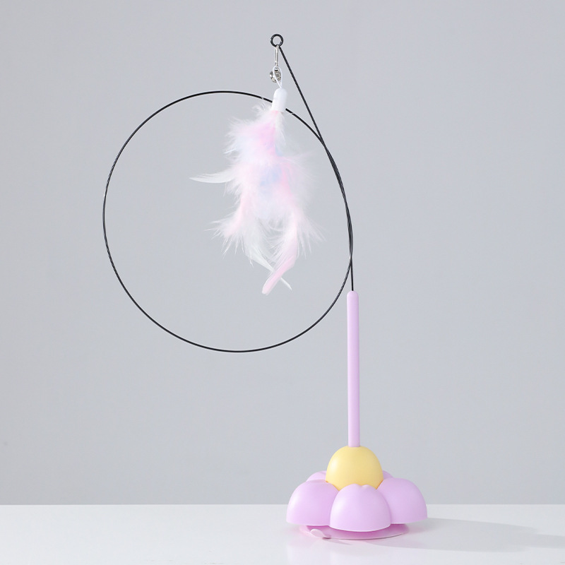 Juguete para gatos, palo para gatos divertido, ventosa potente, alambre de macaron, palo para gatos divertido, fijo, juguete para gatos de mano