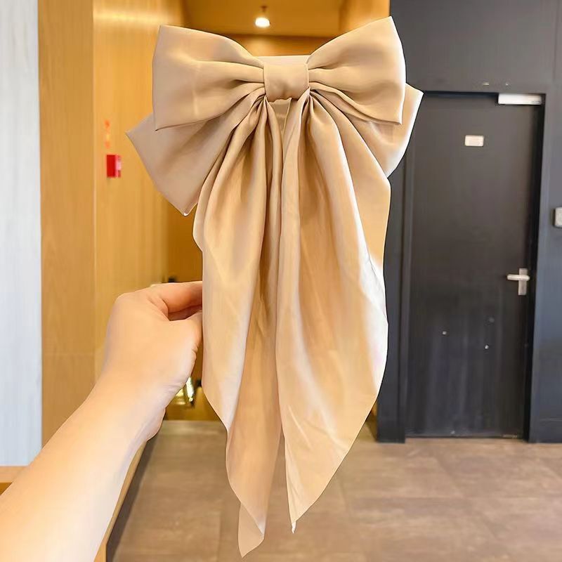 クロスボーダーの髪飾りの大きいサイズのレトロな長いリボンのヘアピンの多色の三角タオルの赤いリボンのスプリングクリップ|undefined