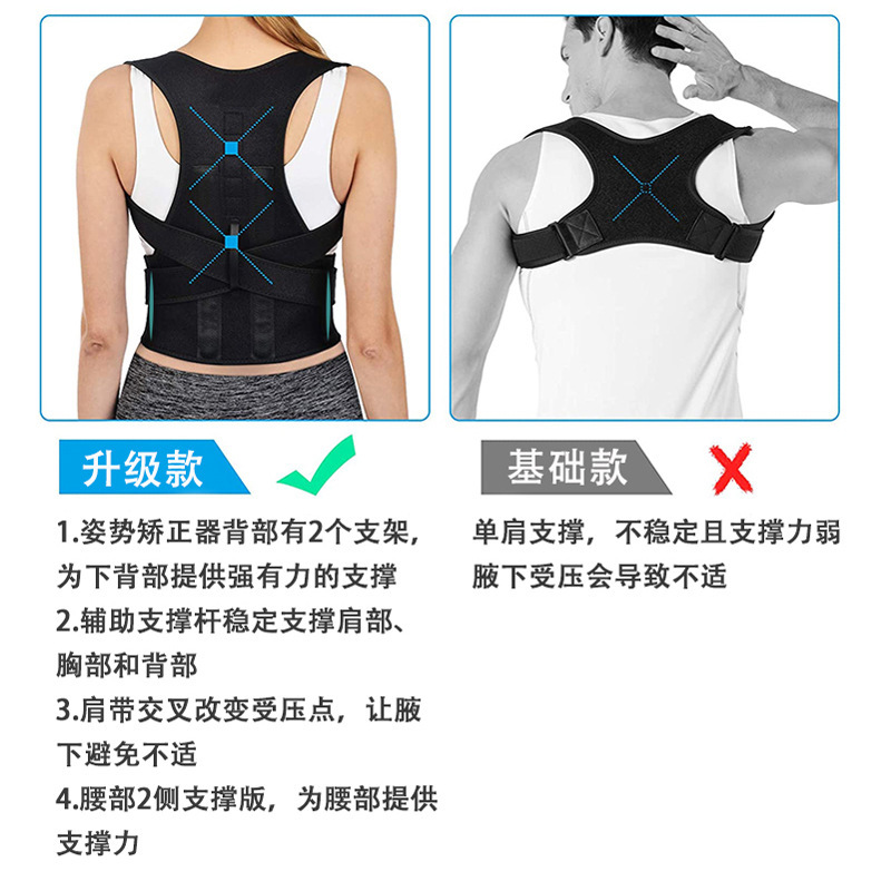 Cross-border postural correction band, men and women spine fixing special back support for posture correction, anti-hunchback, straight back correction band