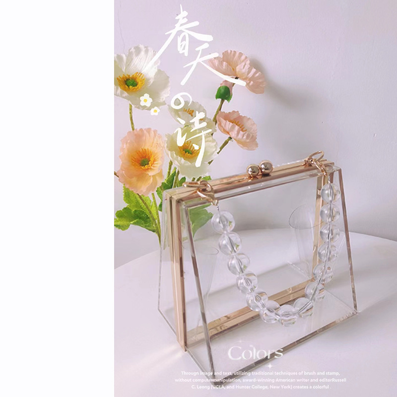 469g Weight Lock clasp Closure Type Top Handle Strap Type Evening Bag Bags Type Holiday, Party Occasion Acrylic Material Solid Color Pattern All Seasons Season Women's Gender Vintage Style Style Square Shape Small Size Women's Small Arylic Solid Color Vintage Style Square Lock Clasp Evening Bag 13