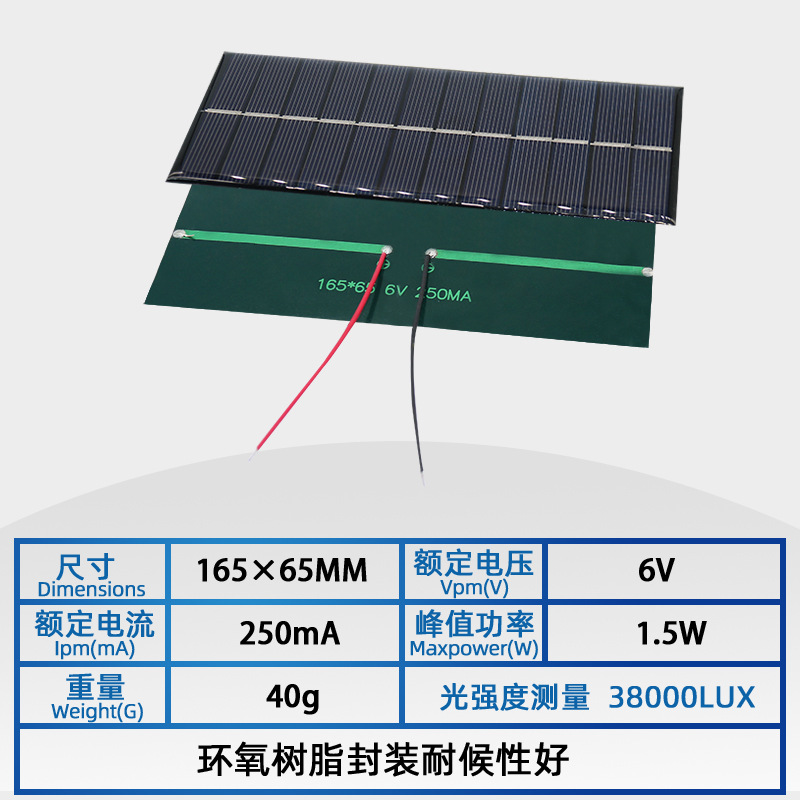 165x65mm6V250mA