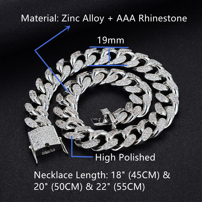 Extra Large Cuban Link Chain 19mm Thickening Bolding Hip Hop Hiphop Street Men's Necklace 2021 Personalized New display picture 2