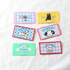 新しい ins 漫画動物子犬と子猫布ラベルバックラベル織ラベル手作り DIY ヘアアクセサリー衣類アクセサリー