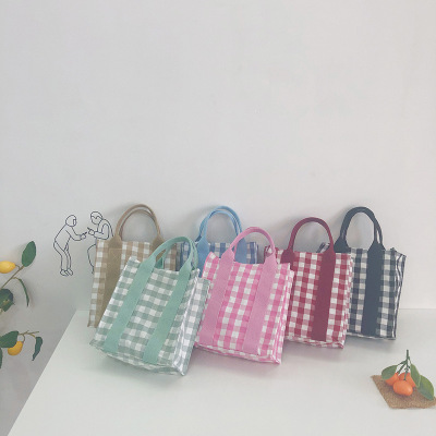 2021 new pattern children The single shoulder bag Korean Edition lattice girl Accessories fashion baby Inclined shoulder bag wholesale Bao Tong